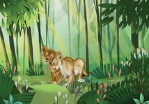 Komar Disney Lion King Love | Dimensions : 400 x 280 cm (largeur x hauteur), largeur de la bande 50 cm | Papier peint, décoration murale, revêtement mural, chambre d'enfant, chambre à coucher |