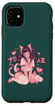 Coque pour iPhone 11 Anime Cat Girl Manga Hearts Kawaii Cute Holiday Valentines