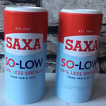 2 x Saxa So Low Reduced Sodium Salt  ~ 2 x 350 g Lo Salt ~ Reduced Sodium Salt