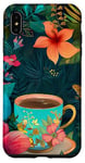 Coque pour iPhone XS Max White Pop Art Tropical Magic Book Floral Coffee Books