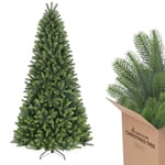 SALCAR Sapin de Noël Artificiel 210cm, Arbre de Noel avec 100%-PE Pointes de Branche, Gants et Pieds de Sapin de Noël en Métal, Lgnifuge, Assemblage Rapide