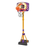 VTech - Super Panier de Basket Interactif, Jeu Basket Enfant Intérieur, Panier de Basket sur Pied Électronique et Évolutif, Hauteur Réglable 110-140 cm, Cadeau Enfant Dès 3 Ans - Contenu en Français