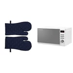 Penguin Home Russell Hobbs RHM2079A 20L Digital 800w Solo Microwave White 100% Pure Cotton Heat Resistance Plain Navy S/2 Oven Gloves