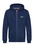 Superdry Essential Logo Zip Hoodie Marinblå