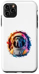 Coque pour iPhone 11 Pro Max Homme Femme Coloré Space Astronaute Great Dane