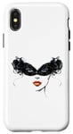 Coque pour iPhone X/XS Masque vénitien, joli visage, femme, Venise, Italie