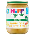 HiPP Organic Macaroni Cheese with Carrots & Peas Baby Food Jar 7+ Months 190g (Pack of 6)