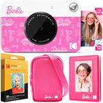 Kodak x Barbie Printomatic Full-Color Instant Print Digital Camera Barbie Deluxe Bundle (Signature Style)+ Barbie Deluxe Camera Case + Barbie Photo Album + Zink Paper (20 Sheets)