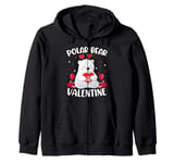 Polar Bear Is My Valentine Hearts Polar Bear Valentines Day Zip Hoodie