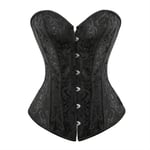 ZXF Bustiers et Corsets Femme Femmes Corsets et Bustiers Jacquard Brocade Corset Lingerie (Color : Black, Size : 5XL-Large)