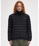 Fred Perry Mens Hooded Padded Jacket - Black - Size Medium