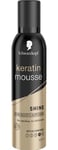 Schwarzkopf Styling Keratin Hair Mousse, volume mousse for a shiny, glossy finish with no residue or stickiness, 250 ml