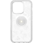 OtterBox iPhone 14 Pro Otter + Pop Symmetry Series Clear Case - FLOWER OF MONTH (Clear), Integrated PopSockets PopGrip, Slim, Pocket-friendly, Raised Edges Protect Camera & Screen