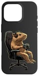 Coque pour iPhone 16 Pro Capybara Gamer Casque de jeu vidéo pour adolescents et joueurs de jeux