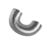 Ø 160mm / 6.3 inch Flexible Air Duct for Cooker Hood, Air Conditioner, Extractor Fan, Tumble Dryer - 1.5m / 4.9ft Semi-Rigid Exhaust Hose - Ventilation Ducting - Aluminium