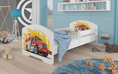 Lasten sänky ADRK Furniture Pepe Fire Truck, 80x160 cm, valkoinen