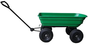 GREENSTAR - Chariot à roulettes - Remorque Jardin Basculante - avec 4 Roues 410/350-4 (Chambre à Air Valve coudée) - Bac 945x505x210 mm = 75L - Transport Bûches & Déchets Verts - Capacité Max 250 kg