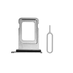 Cemobile SIM Card Tray Slot Holder Replacement with Waterproof Rubber Seal Ring for iPhone XS + SIM Card Tray Open Eject Pin (Silver)