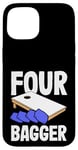 Coque pour iPhone 15 Planche Four Bagger Cornhole Fun Sport Vibes