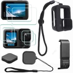 Accessoire pour GoPro Hero 13 Hero13 Protection écran pour Objectif + Couvercle Batterie + étui en Caoutchouc + Cordon + Capuchon d'objectif + étui de Protection.[W146]