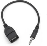 Adaptateur USB vers Jack de USB 3,5 mm Mâle Auxiliaire Prise Audio Stéréo Convertisseur Jack de Connecteur Câble Musique, Adapté pour Autoradio,CD Audio Etc (Car Besoin MP3 Decode Fonction).[V12]