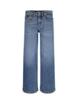 Calvin Klein Kids' Loose Fit Wide Leg High Rise Jeans, Authentic Blue