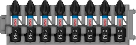 Bosch Professional 8-Piece Screwdriver Bit Set Phillips (Impact Control, PH2 Bits, Length 25 mm, Pick and Click)