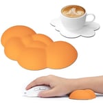 ATTACK SHARK Souris Nuage Repose-Poignet avec Sous-Verre, Repose-Poignet Clavier Ergonomique en Mousse à Mémoire avec Massage, Support de Repos de Paume pour Ordinateur Portable,Jeu, Bureau-Orange