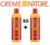 2 X Creme Of Nature Argan Oil Sulfate-Free Shampoo & Intensive Conditioning 12oz