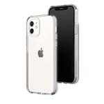 RhinoShield Clear Compatible avec [iPhone 12/12 Pro] | Résiste au jaunissement, Haute Transparence, Coque de Protection Personnalisable Clear - Contour objectifs Photo Blanc