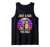 Funny Golden Retriever Dog Just A Dad Who Back With Milk Tank Top