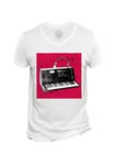 T-Shirt Homme Col V Vintage Synth Korg Vocoder Synthetizer Analog Pub