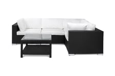 Loungegrupp Bahamas 4-sits Bord 75x75 - Svart Loungeset & loungegrupp Vit,Svart Comfort Garden