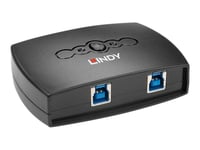 Lindy 2 Port USB 3.0 Switch - Commutateur de partage des périphériques USB - 2 x SuperSpeed USB 3.0 - de bureau