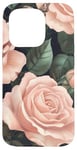 Coque pour iPhone 15 Pro Blush Rose Bloom Dark Garden Design