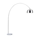 Nael lampe arquée abat-jour argent socle en marbre E27 câble secteur 2 m argent