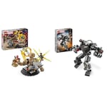 LEGO 76280 Marvel Spider-Man Contre l'homme-Sable : la Bataille Finale, Jouet avec Minifigurines & 76277 Marvel L’Armure Robot de War Machine, Jouet de Robot avec : 3 Canons de Tir