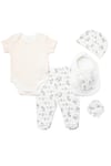 Rock A Bye Baby Unisex Cream Bee and Bunny Print Cotton 6-Piece Gift Set - Size 3-6M