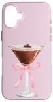 Coque pour iPhone 16 Plus Esthétique Rose Matrini Y2K Coquette Espresso Martini Lover