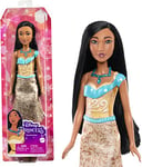 Mattel Princesses Disney Poupée Pocahontas articulée avec tenue scintillante et accessoires dont chaussures et collier, Jouet Enfant, Dès 3 ans, HLW07