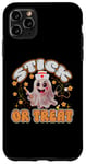 Coque pour iPhone 11 Pro Max Stick or Treat Nurse Halloween fantôme mignon pour hommes, femmes, enfants