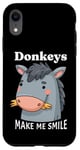 iPhone XR Donkeys Make Me Smile Donkey Lover Cute Farm Animals Case