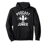 Podcast Junkie Mic Headphones Retro Podcast Lover Pullover Hoodie