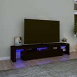 vidaXL Tv-bänk med LED-belysning svart 200x36,5x40 cm Svart