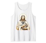 Racoon Lover Trash Eater Christian Jesus Holding A Racoon Tank Top