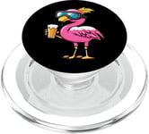 Flamant rose amusant avec bière | BD Apres Ski PopSockets PopGrip pour MagSafe