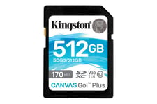 Kingston Canvas Go! Plus - flash-minneskort - 512 GB - SDXC UHS-I