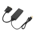 ABS Black VGA to HDMI Converter USB with Audio Switcher Adapter for Computer PC