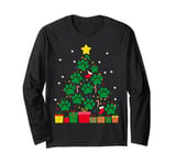 Funny Dog Cat Paws Christmas Tree Xmas Lights Pet Lovers Long Sleeve T-Shirt