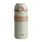 TITIROBA TKK Tasse isotherme 450 ml en acier inoxydable à double paroi isolée, anti-fuite – Tasse à café et thé Vert clair